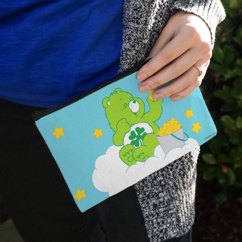 Care Bears Good Luck Bear Makeup Bag - Waterproof Cosmetic Organizer Pouch for Travel, Gym & Daily Essentials Storage (Pink) - Perfect for Makeup Brushes, Toiletries & School Supplies