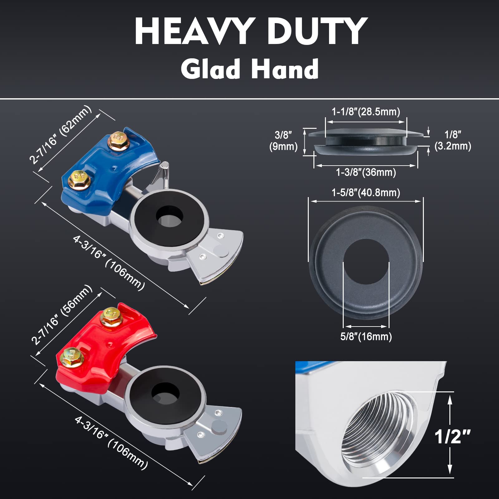 **15FT Air Line Hose Kit for Semi Trucks - 3-in-1 Wrap ABS & Power Air Hose with 2 Pairs Aluminum Emergency Glad Hands - Heavy Duty Tractor Trailer Air Brake System Accessories (Ideal for Long-Haul Transport & Emergency Repairs)**