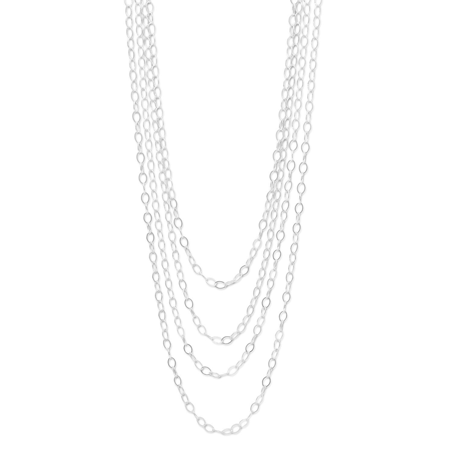 100-inch Extra Long Oval Link Sterling Silver Necklace for Women | Elegant Layered Chain Jewelry | Perfect for Layering, Boho Style & Special Occasions | Made in USA