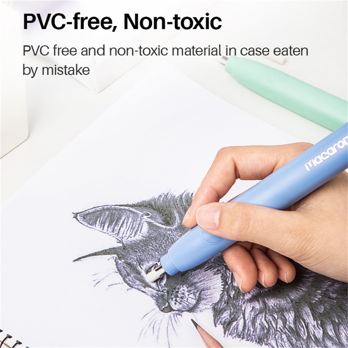 2PCS Electric Eraser Kit with 40 Refills - Battery Powered Eraser for Artists, Drawing, Sketching & Drafting | Perfect for Art Class, Studio Work & Professional Sketching