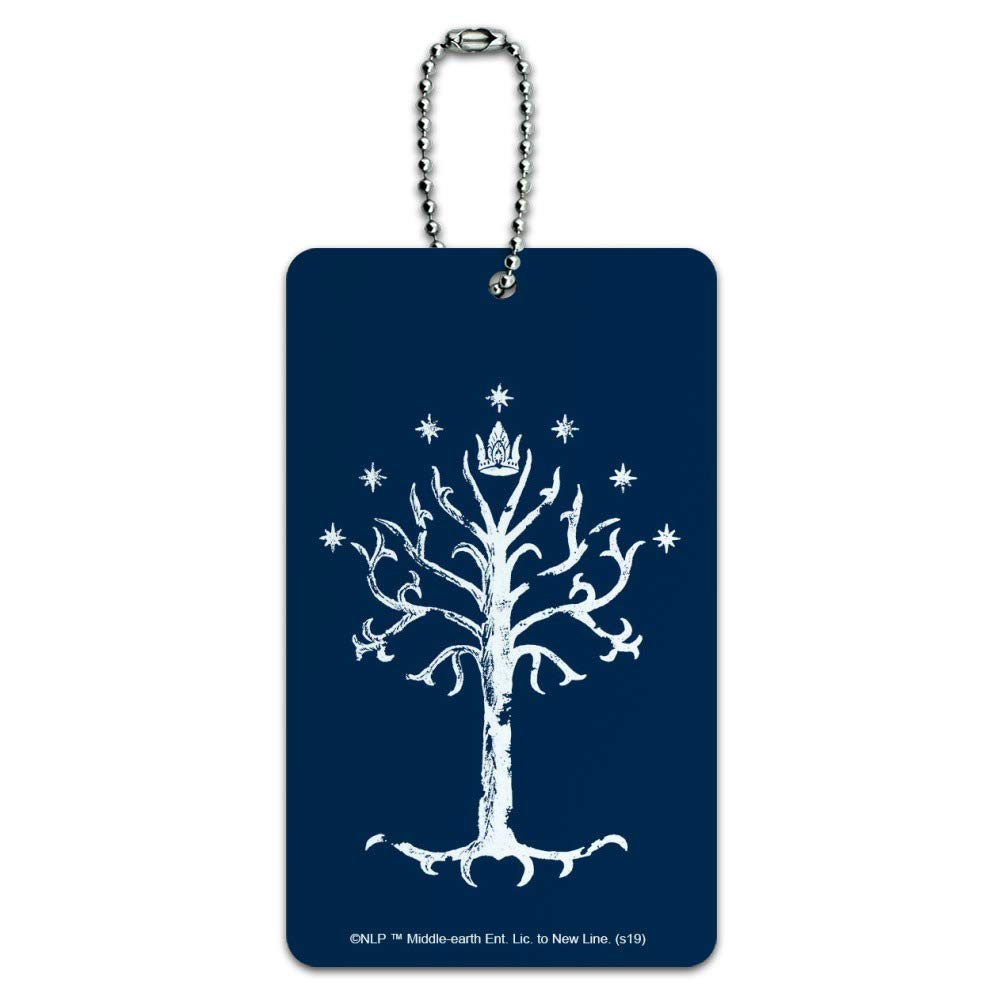 The Lord of The Rings Tree of Gondor Luggage Tag - Personalized Suitcase ID Tag for Carry-On Bags - Perfect for Travel, Cosplay, and LOTR Fans