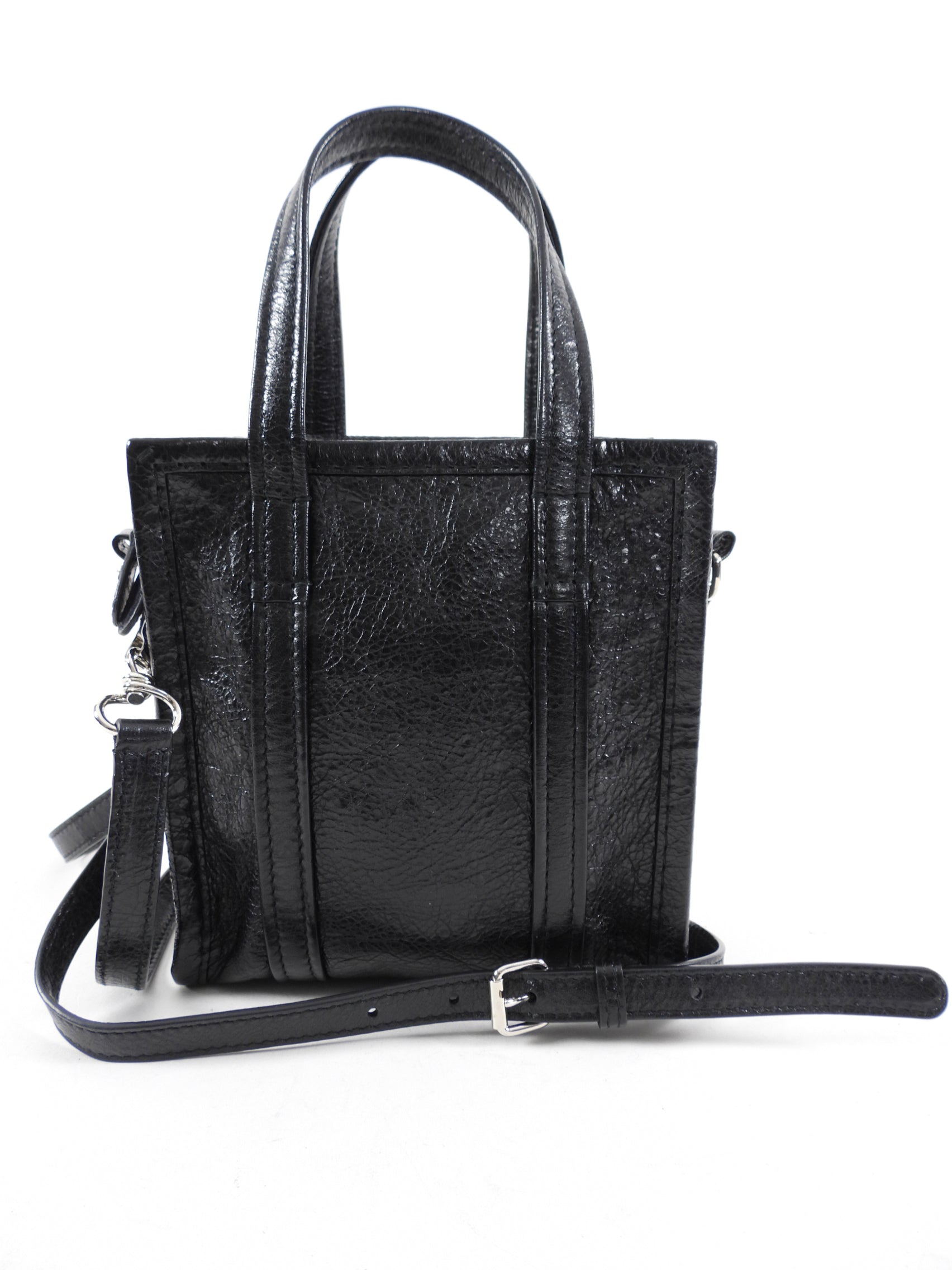 Balenciaga Black XXS Bazar Crossbody Tote Bag for Women - Stylish Mini Shoulder Handbag for Daily Use, Travel & Shopping