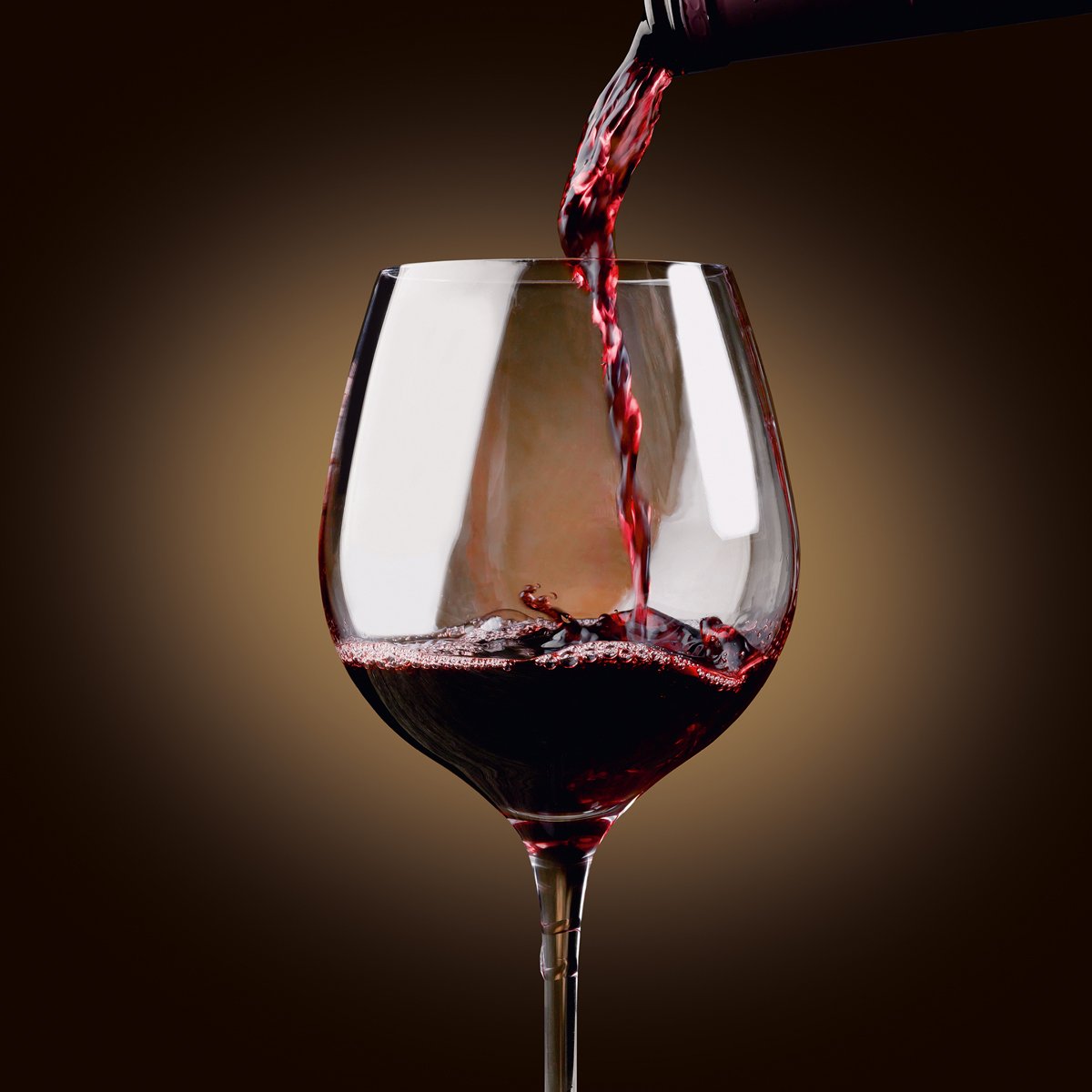 Eurographics Deco Glass 30x30x2cm DT51073 Dark Red Wine Glass - Elegant Red & Chocolate Home Bar Decor for Dining Room, Kitchen, or Gift Giving