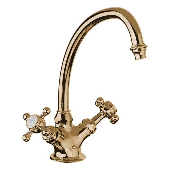 Horus Eloise Classic Brass Kitchen Faucet - Vintage Style Pull-Down Sprayer for Farmhouse & Modern Sinks | Perfect for Cooking, Washing Dishes & Home Renovation