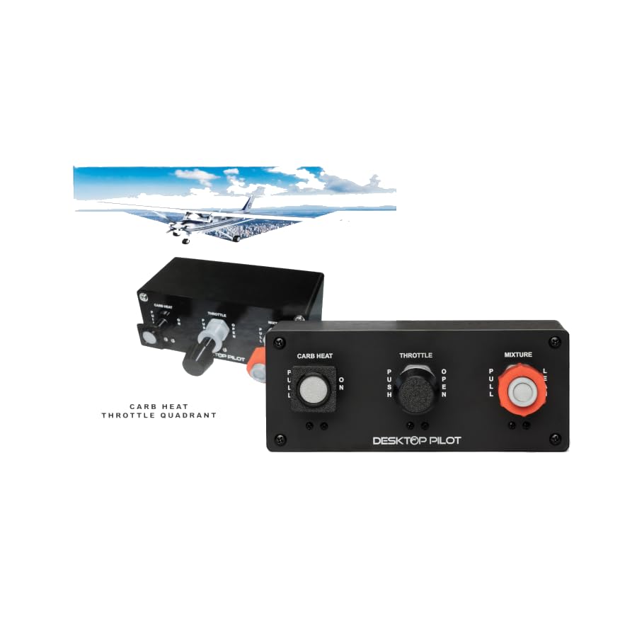 Cessna 172 Carb Heat Throttle Quadrant for Flight Simulators - Realistic Desktop Pilot Controls for Microsoft Flight Simulator & X-Plane - Perfect for Home Cockpit Setup & Aviation Training