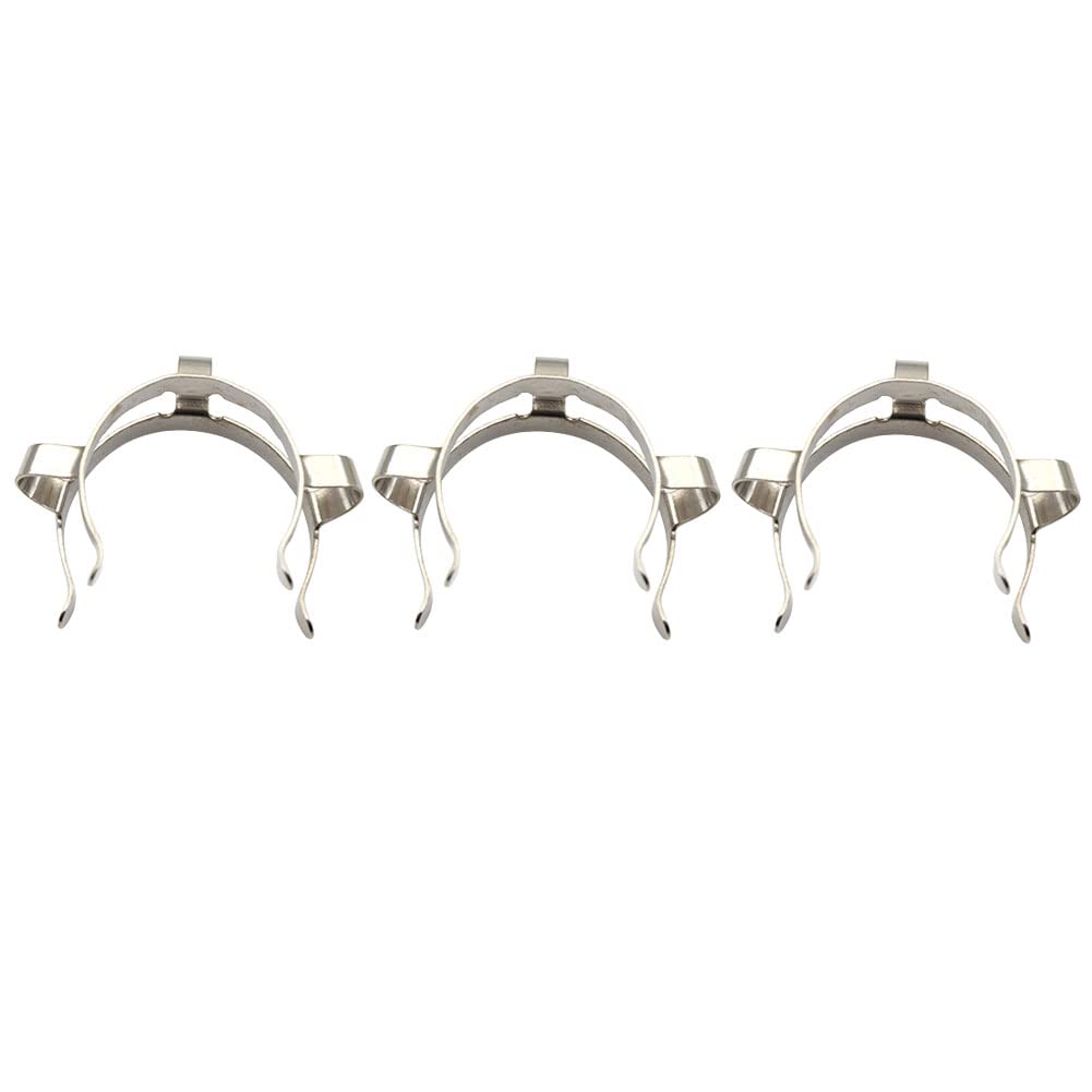 3-Pack 24mm Stainless Steel Keck Clamps - Heavy Duty Lab Joint Clips for Glassware Connections | Perfect for Chemistry Experiments, Distillation Setups & Laboratory Equipment Securing