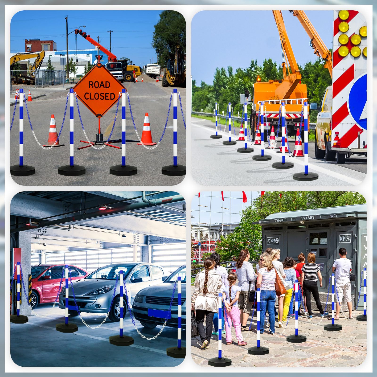 Amylove 9 Pack Traffic Delineator Cones with Heavy Duty Base - 28