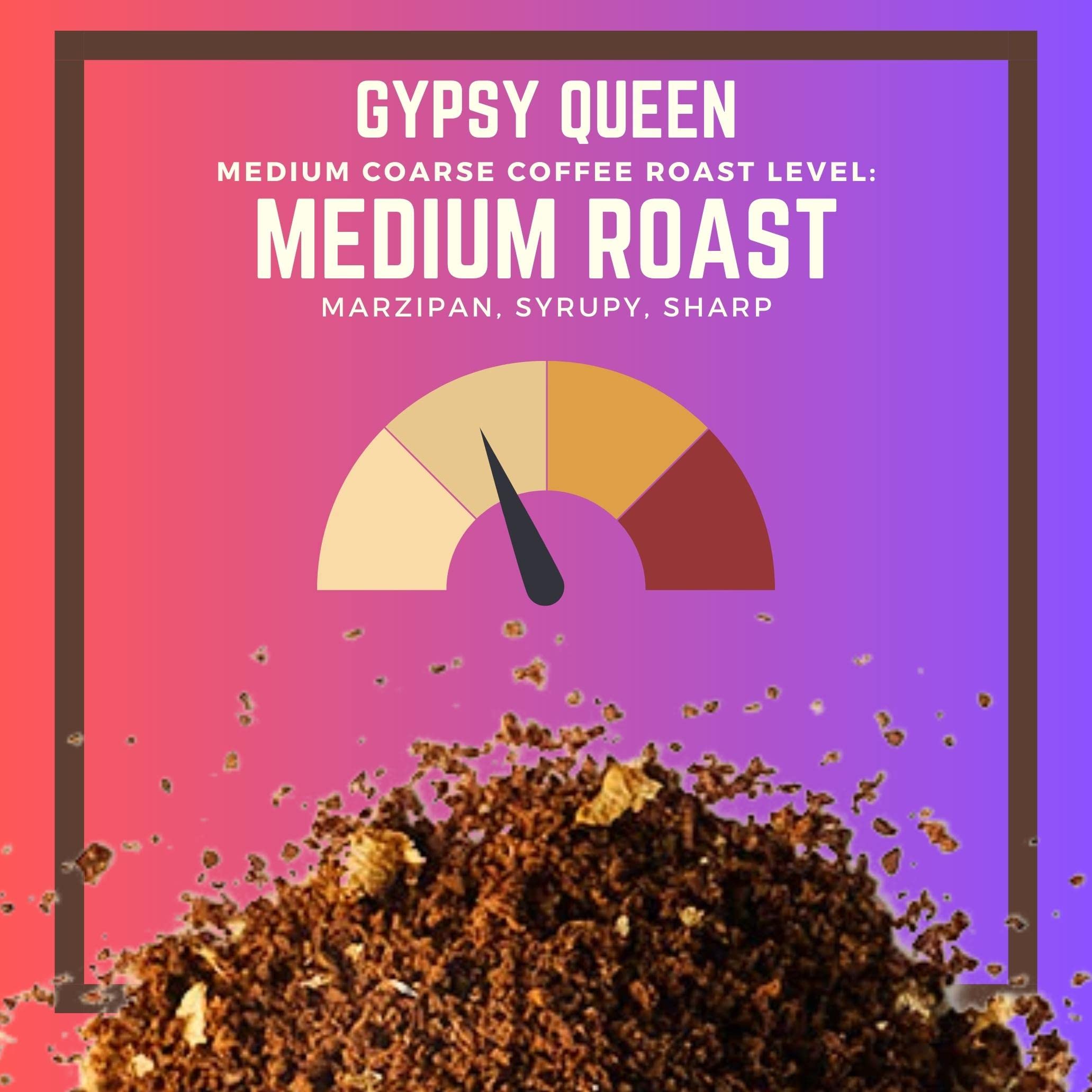 Disco Coffee Organic Medium Roast Gypsy Queen Blend - Premium Sumatra, Ethiopian Yirgacheffe & Colombian Coffee (12oz) - Perfect for Home Coffee Makers & French Press Brewing
