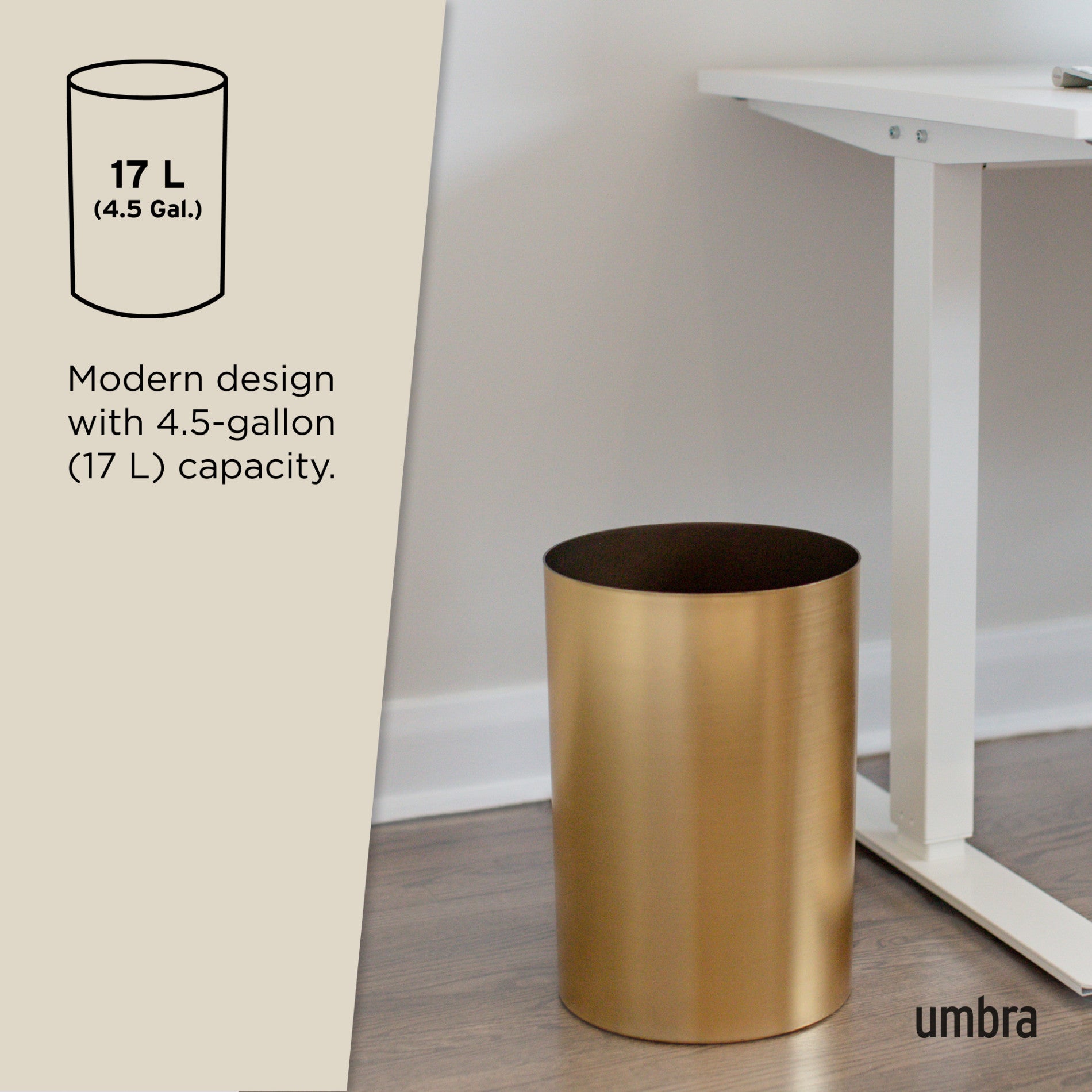 Stainless Steel Trash Can with Lid - 13 Gallon Metal Garbage Bin for Kitchen, Office, Bathroom & Outdoor Use - Durable & Odor-Proof Wastebasket