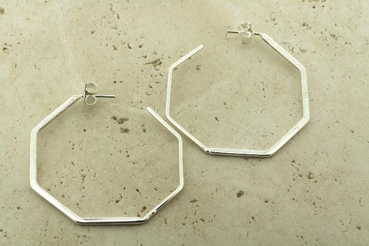 6-Piece Sterling Silver Angled Hoop Earrings Set - Elegant & Hypoallergenic Jewelry for Women, Perfect for Parties, Weddings & Everyday Wear