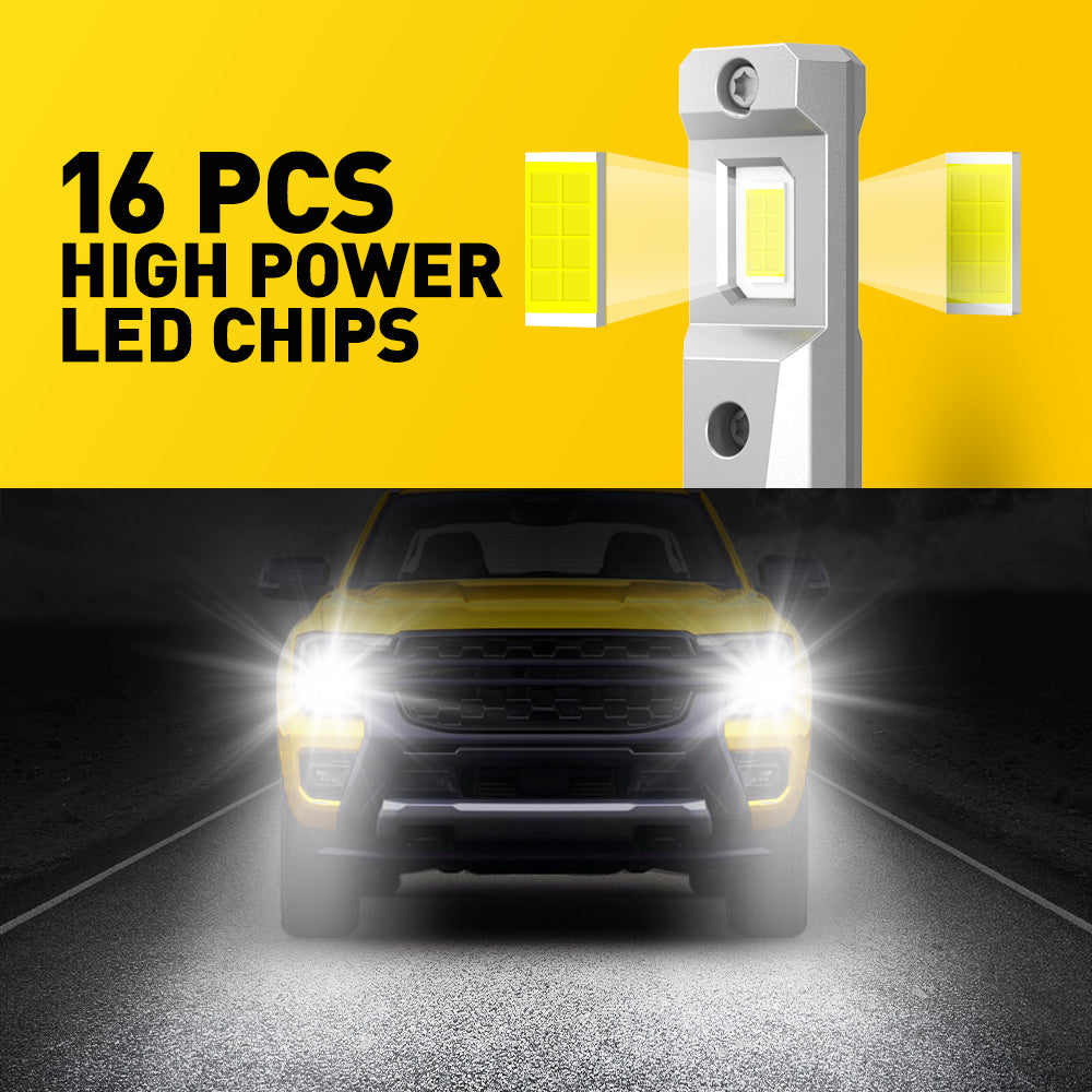 AUXITO 9005 LED Headlight Bulbs - 6500K Cool White, 600% Brighter HB3 Bulbs for High/Low Beam - Pack of 2 | Perfect for Night Driving, Foggy Conditions & Off-Road Adventures