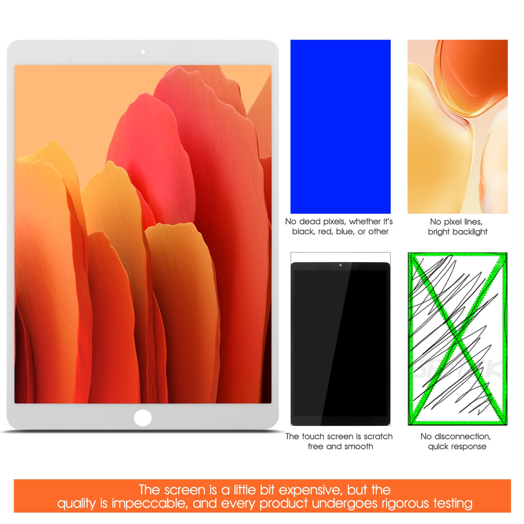 Original iPad Pro 10.5 (2017 Model A1701/A1709) LCD Screen Replacement with Digitizer - White Display Assembly Repair Part for DIY Fix | Perfect for Cracked/Broken Screen Repair at Home or Office