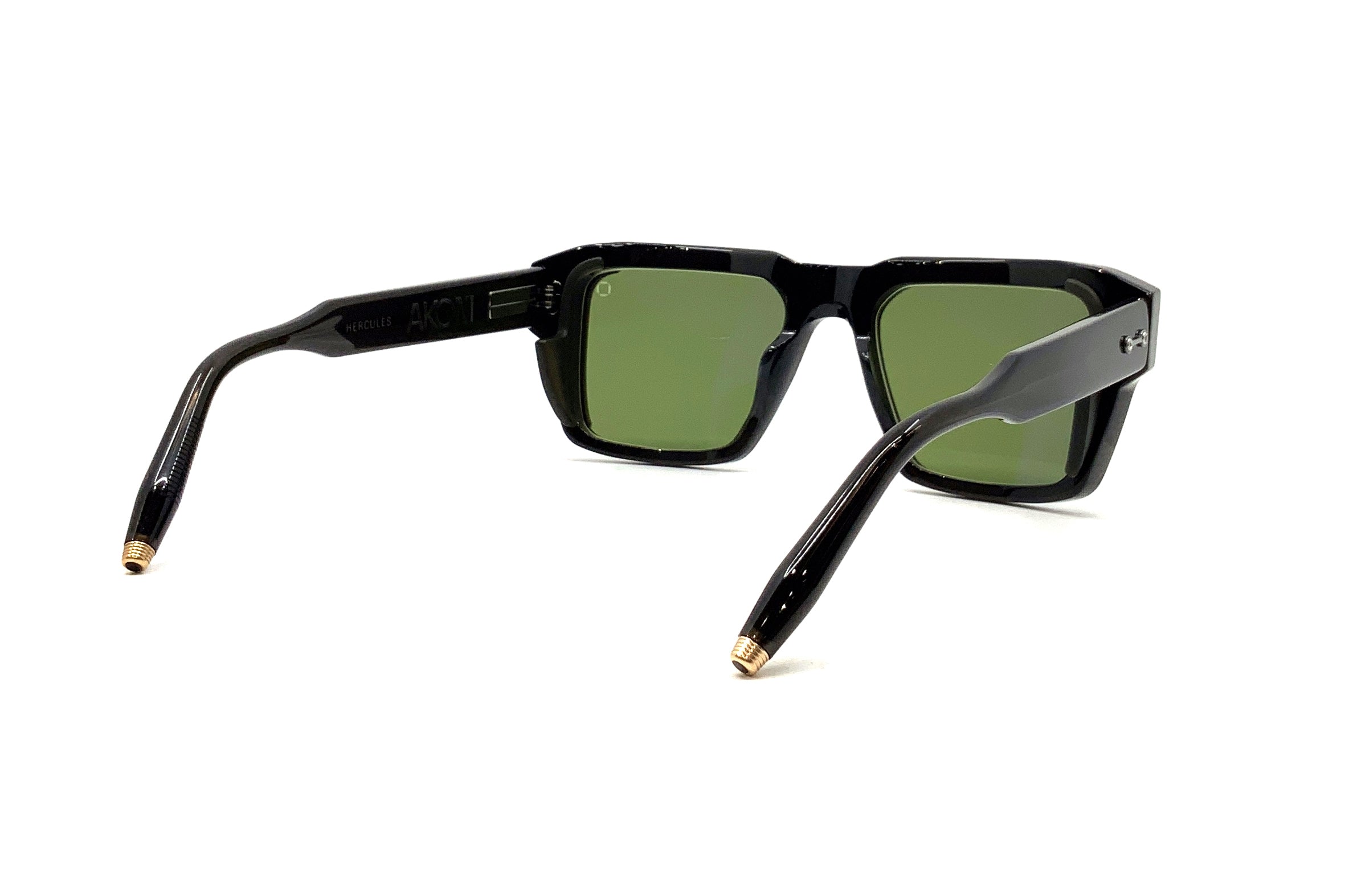 Akoni Hercules Black Crystal Sunglasses with Side Shield - Stylish UV Protection for Outdoor Sports & Driving