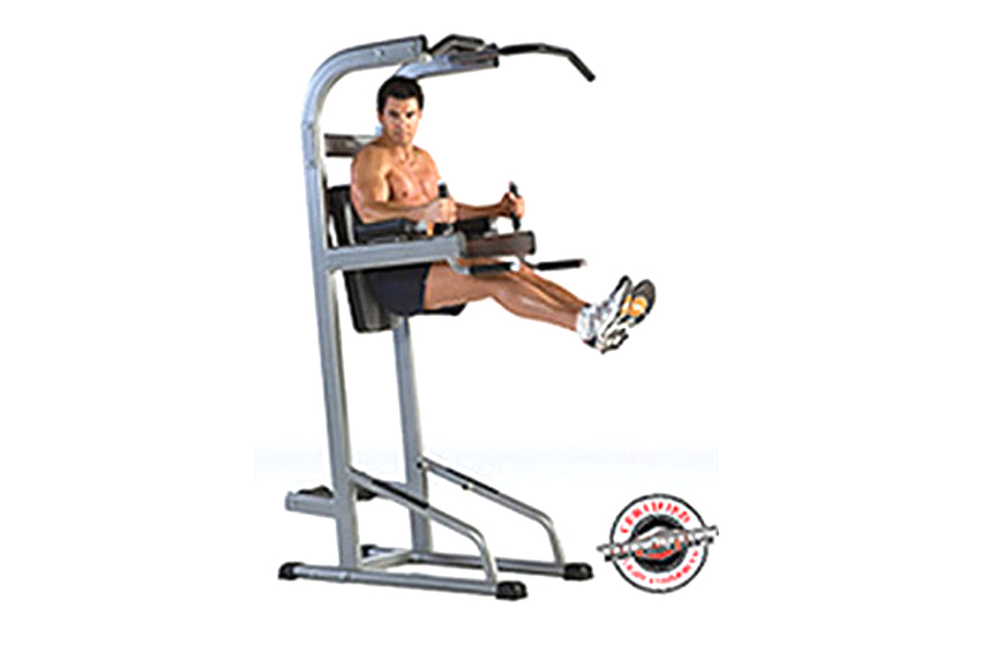 TuffStuff Evolution VKR Chin Dip Ab Crunch Push Up Training Tower (CCD 347) - Home Gym Equipment for Full Body Workout & Strength Training