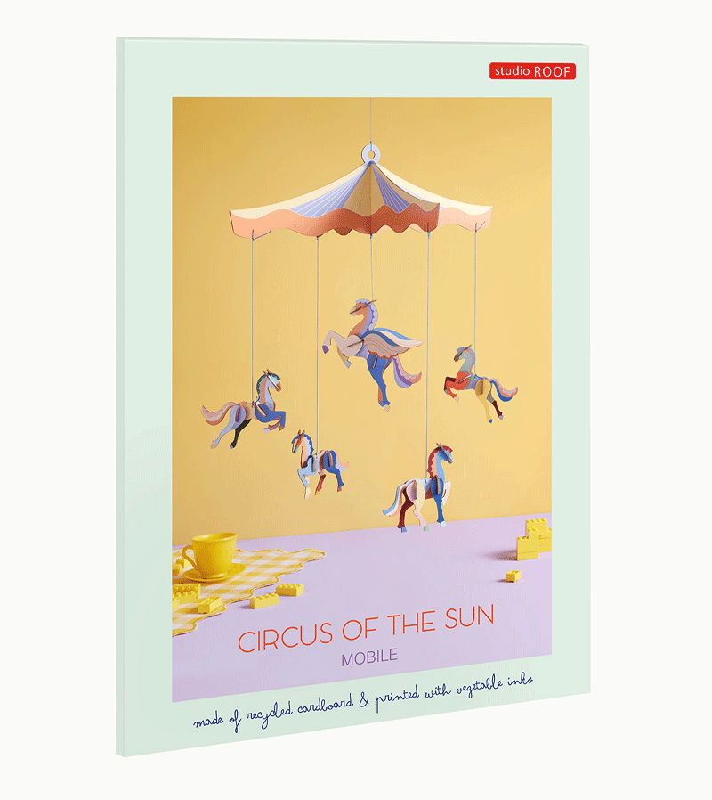 Circus of the Sun Horse Mobile - Handmade Nursery Decor by Studio ROOF - Perfect for Baby Shower Gifts & Kids Room Decoration
