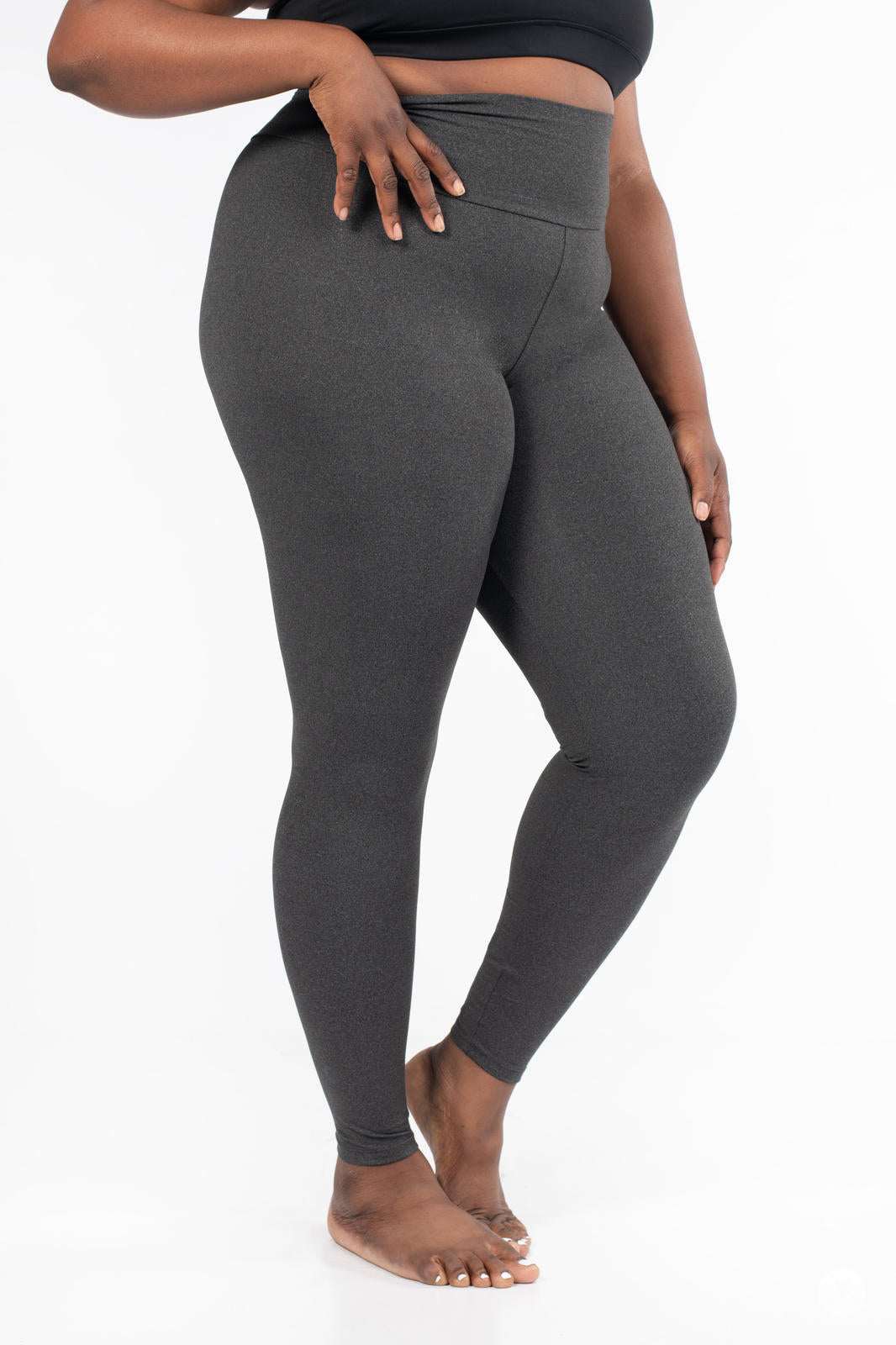 Charcoal Fade High Waisted Yoga Leggings for Women - Tummy Control Workout Pants - Comfortable Gym & Running Tights for Fitness, Lounge & Everyday Wear