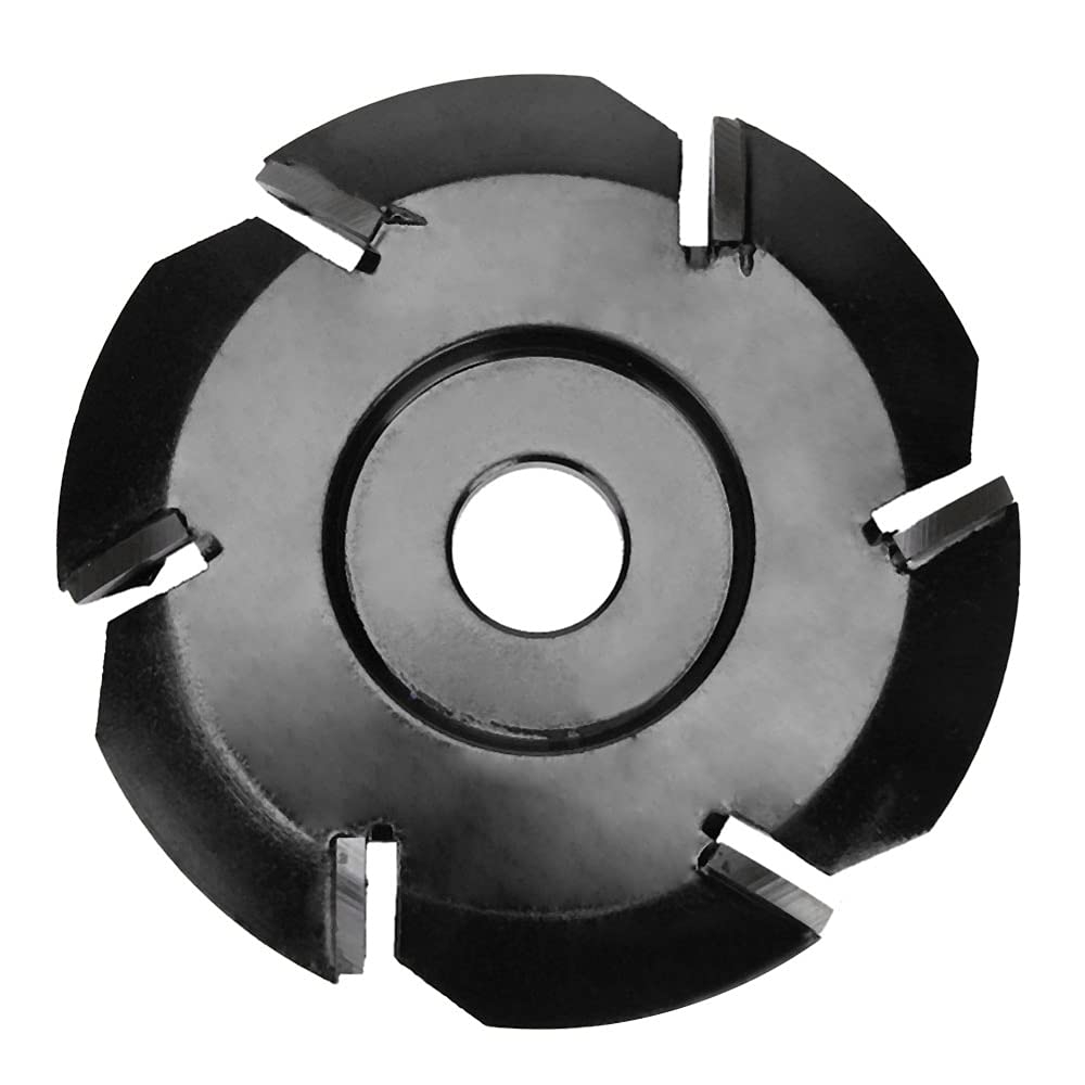 6-Tooth Woodworking Tea Tray Carving Disc Tool - 16mm Angle Grinder Milling Cutter (Gold) for DIY Wood Crafts & Tea Tray Making