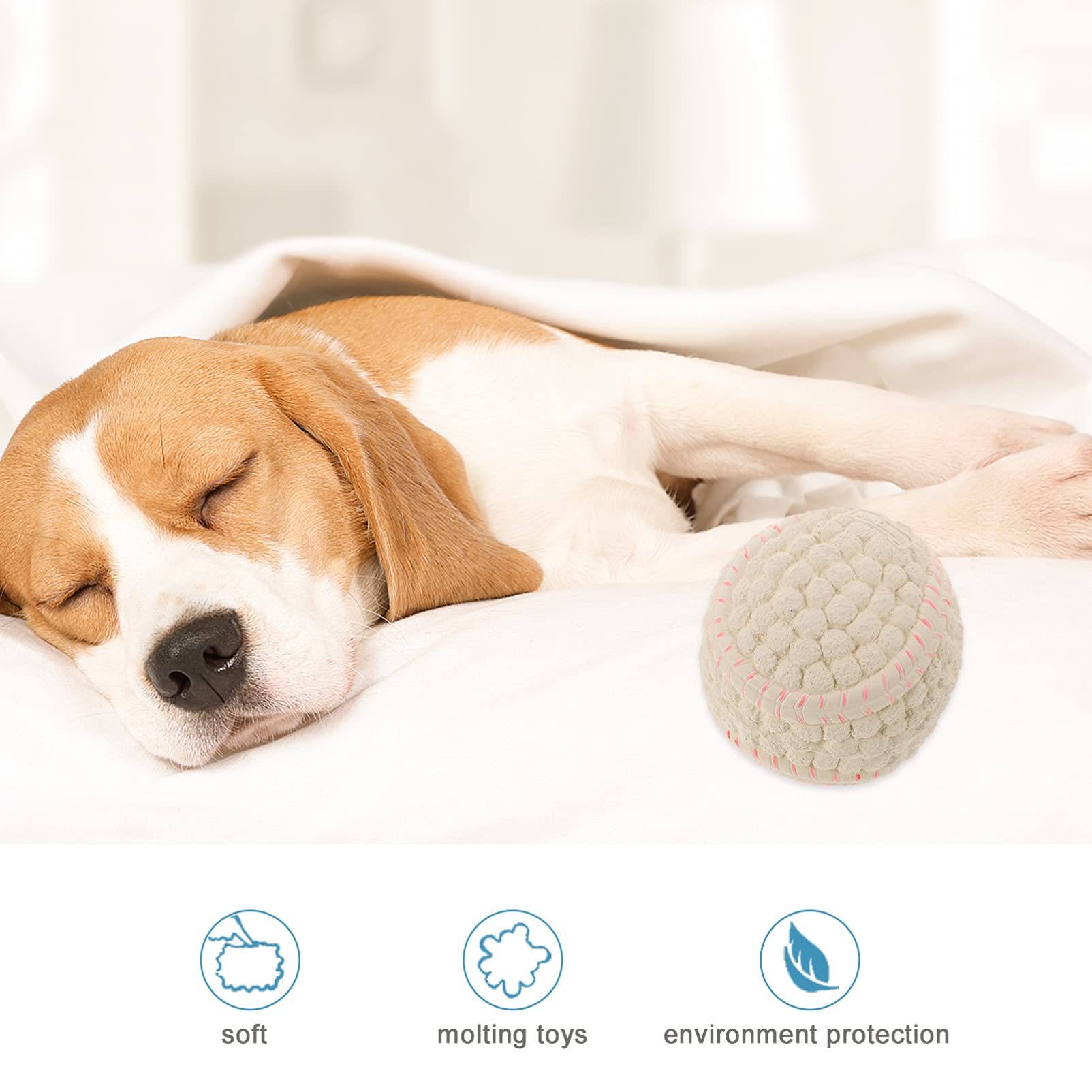 Balacoo Latex Squeaky Tennis Balls for Dogs - Durable Puppy Chew Toys for Fetch, Training & Outdoor Play - Fun Interactive Puzzle Molar Toys for Small & Large Dogs - Perfect for Backyard, Park & Beach Games