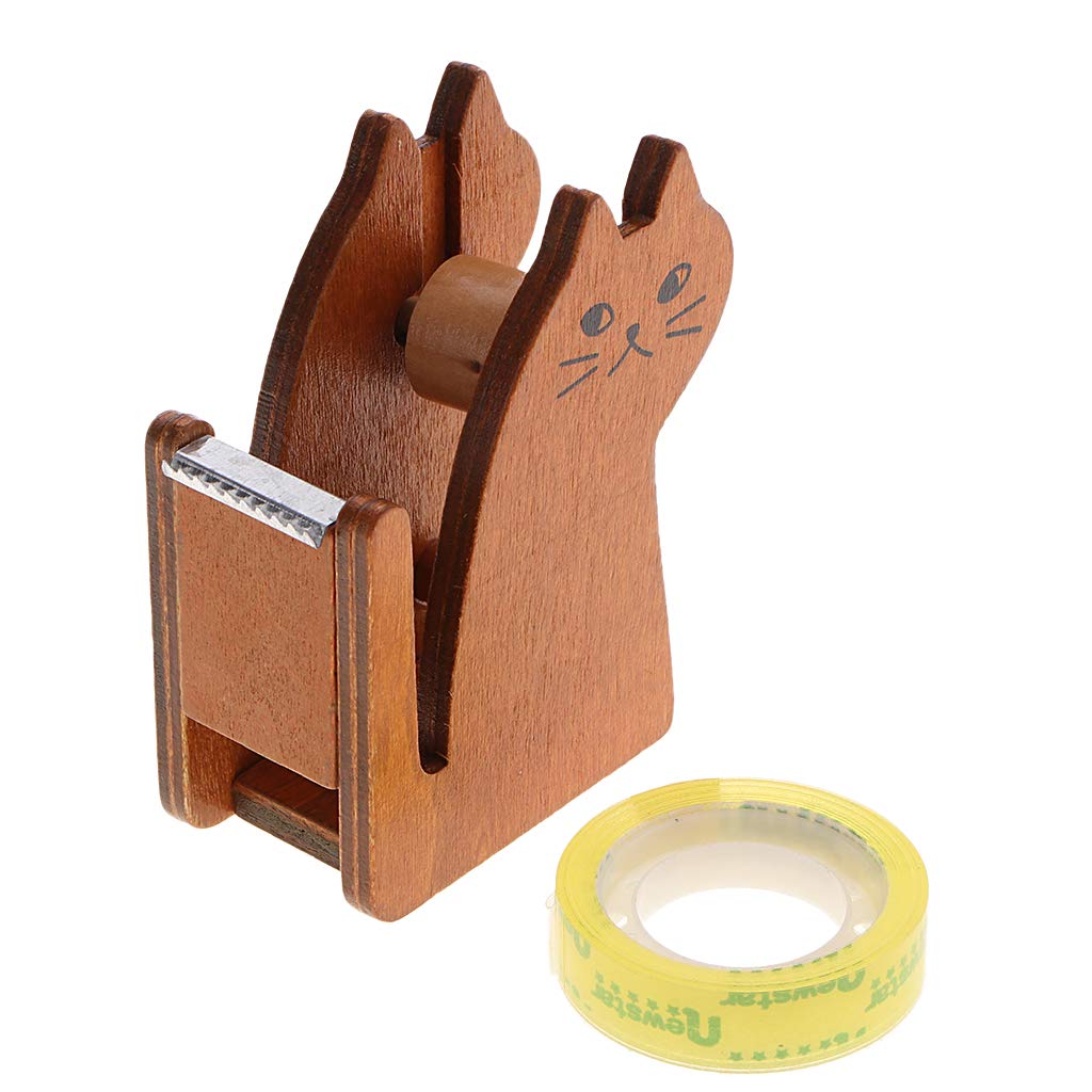Colcolo Cat Design Mini Desktop Tape Dispenser - Handheld Tape Cutter for Office, School & Crafting | Adhesive Tape Dispenser for Wrapping Gifts, Arts Projects & Home Organization