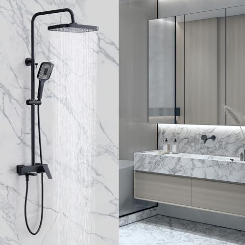 A- Matte Black with Square Shower Head