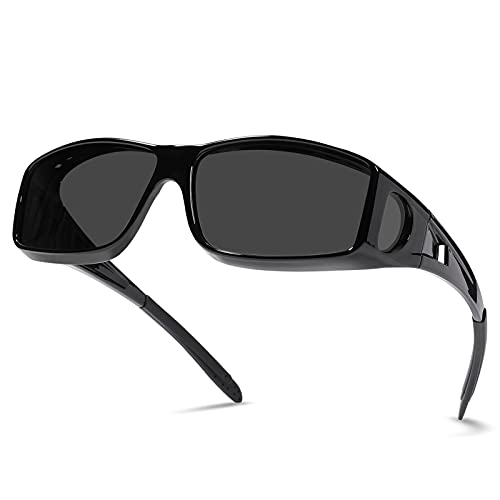 A1* Black Frame/Gray Lens Wrap Around Sunglasses