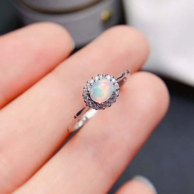 18K Gold Opal Ring for Libra Birthstone - Elegant Zodiac Jewelry Gift for Women | Perfect for Birthdays, Anniversaries & Special Occasions