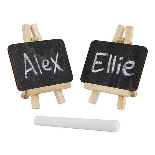 eBuyGB Mini Wooden Easel Chalkboard & Blackboard Set - 24 Pack for Kids, Classrooms & Art Projects | Dual-Sided Writing & Drawing Board for Home, School & Office Use