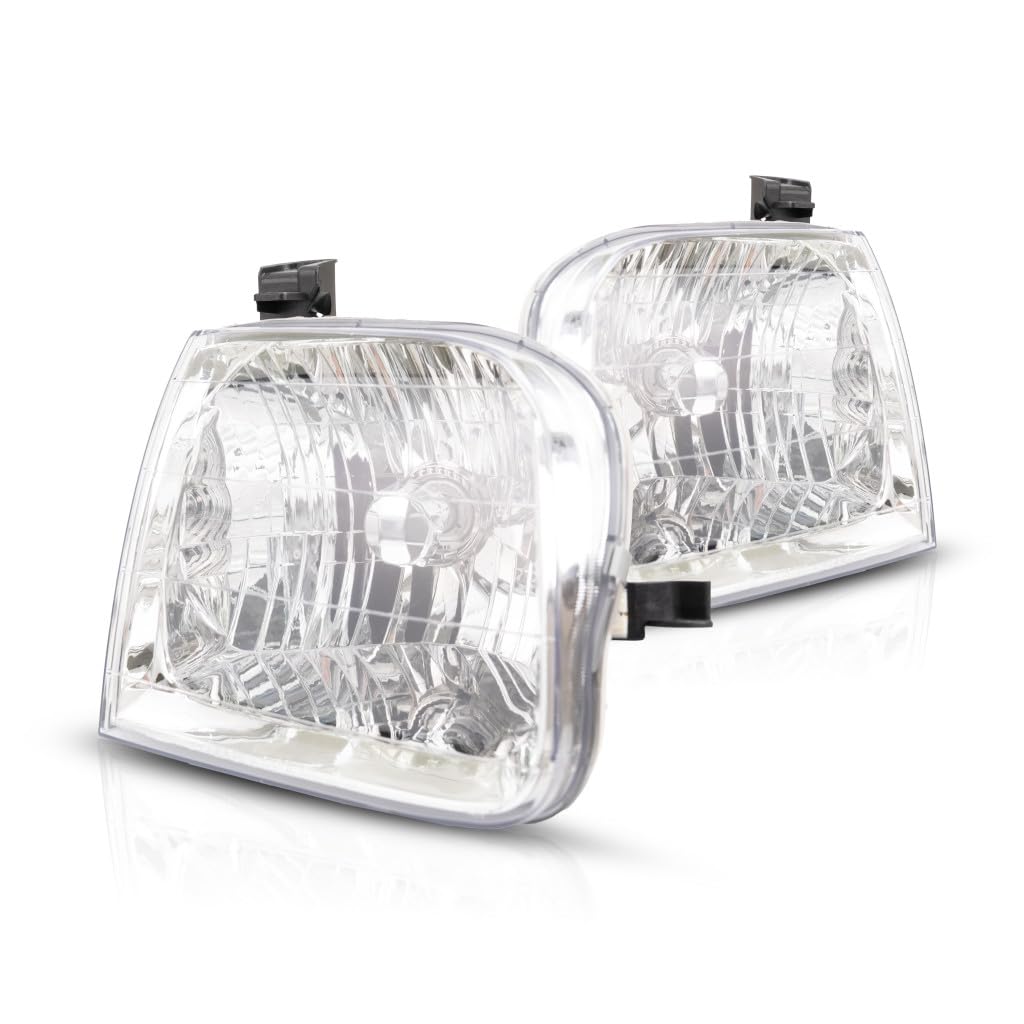 2001-2004 Toyota Sequoia Headlight Assembly Pair with Bulbs - Driver & Passenger Side Replacement for TO2502144 TO2503144 - Perfect for Night Driving & Off-Road Adventures