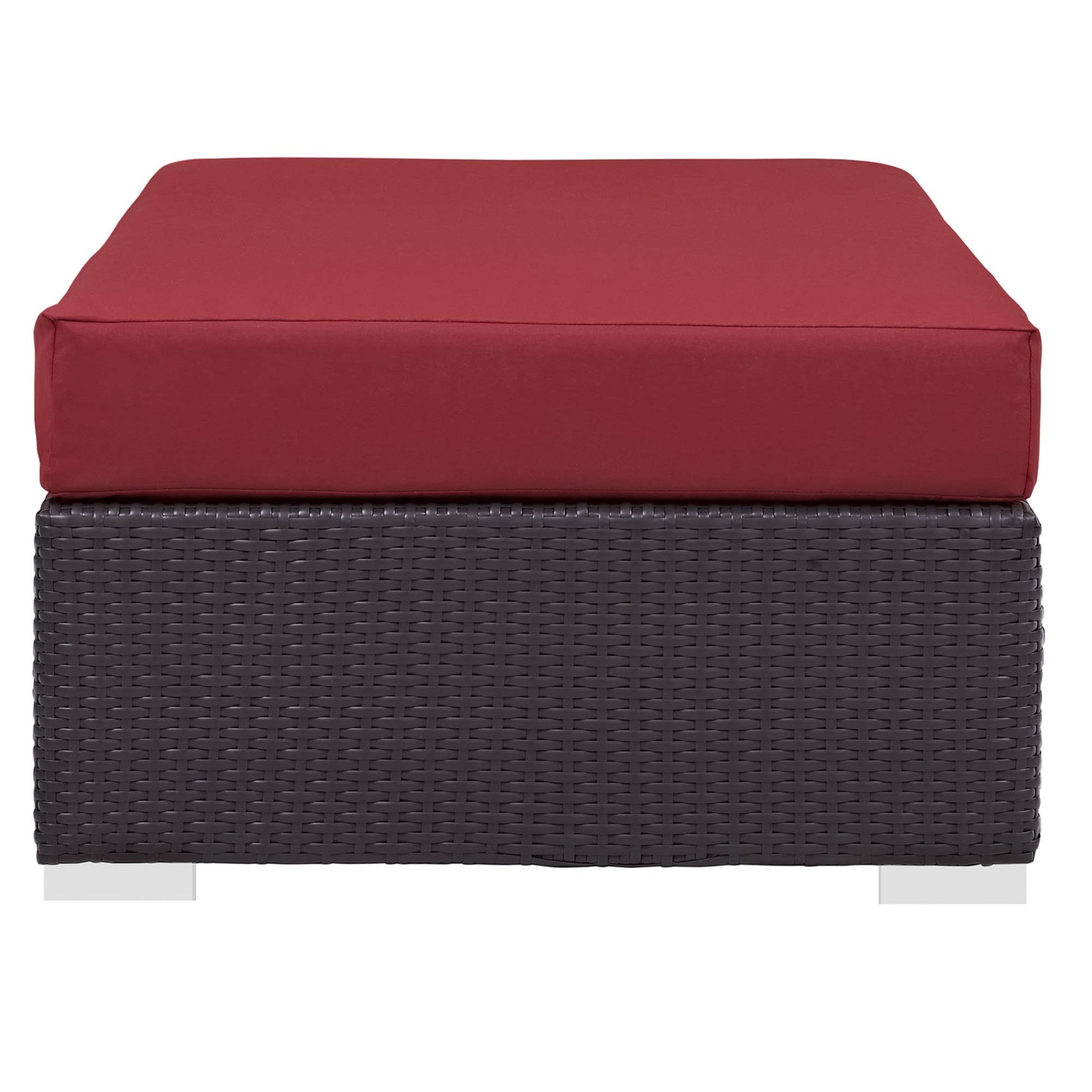 Ergode Convene Outdoor Sectional Sofa Set with Durable Rattan Ottoman & All-Weather Cushions - Perfect for Patio, Backyard, Poolside & Garden Gatherings