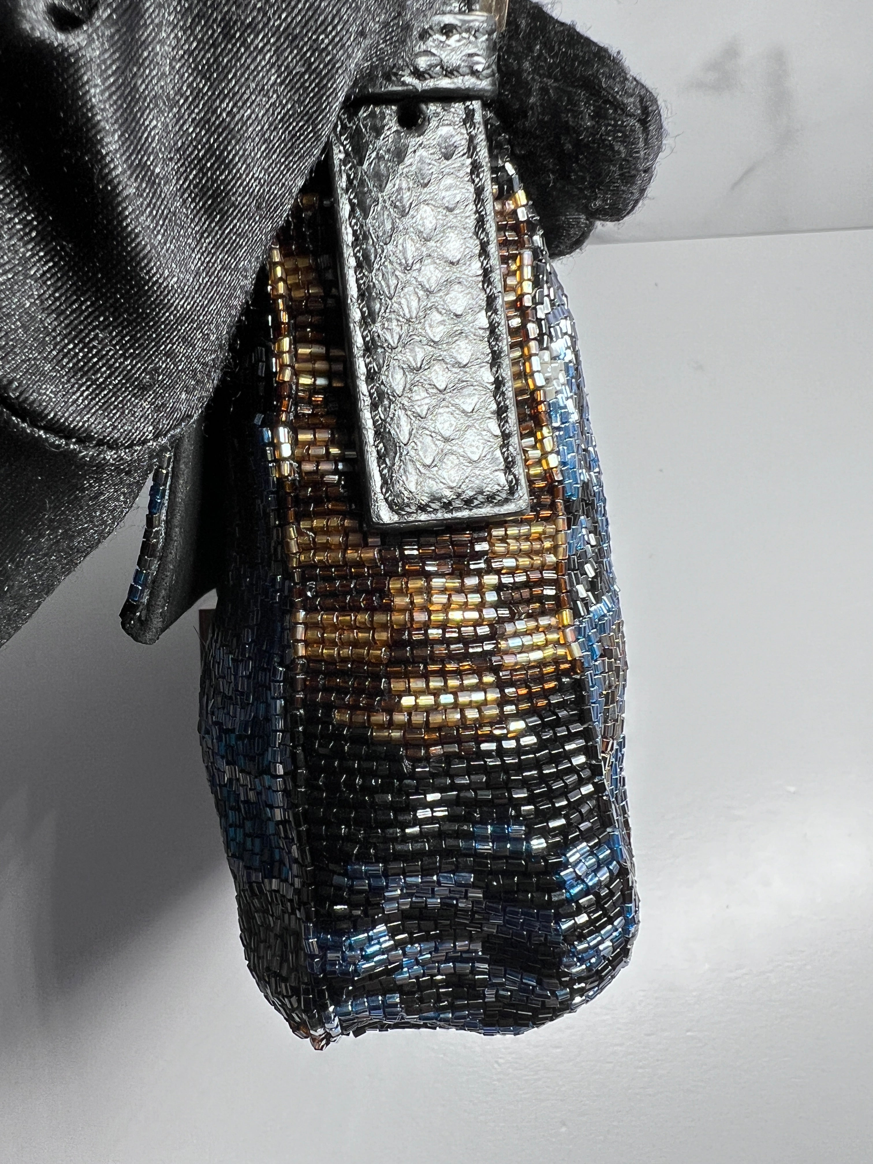 Fendi FF Logo Colorful Beaded Baguette Bag - Stylish Crossbody Purse for Women, Perfect for Parties, Weddings & Evening Events