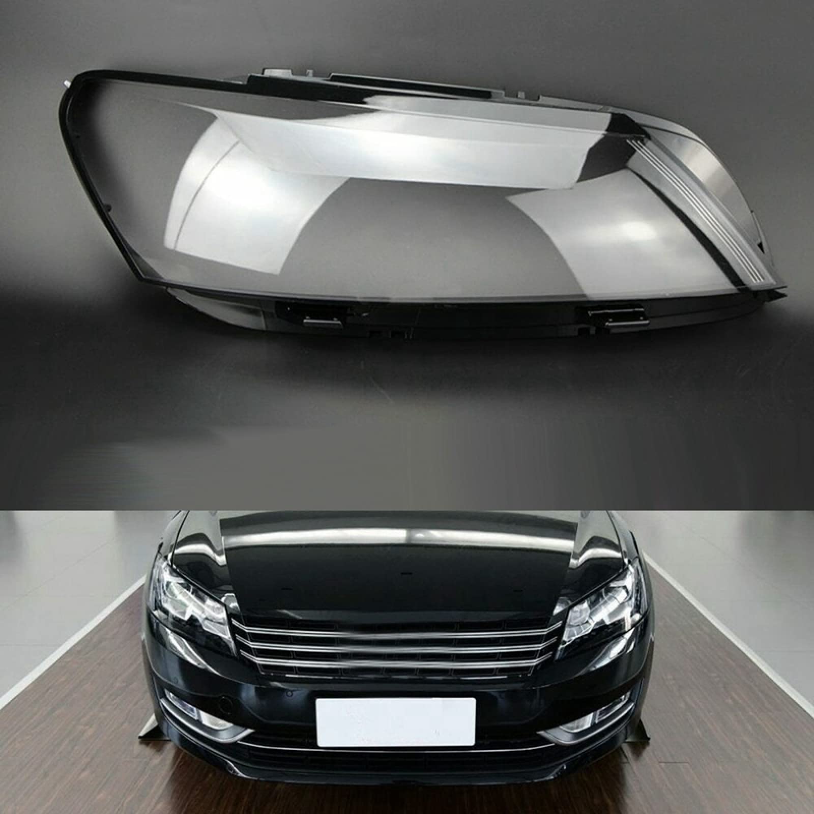 VW Passat B7 2011-2015 Headlight Lens Cover - Durable Front Headlamp Replacement with Clear Lens for Improved Visibility | Perfect for Night Driving & Foggy Conditions