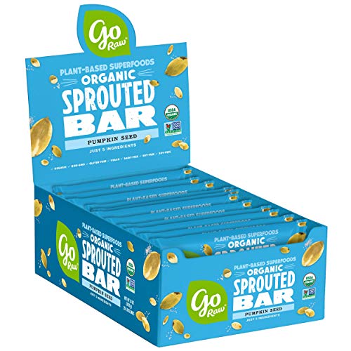 Organic Go Raw Pumpkin Seed Bars - Gluten Free, Vegan, Paleo Superfood Snacks (20 Large Bars) - Perfect for On-the-Go Energy & Healthy Lifestyle