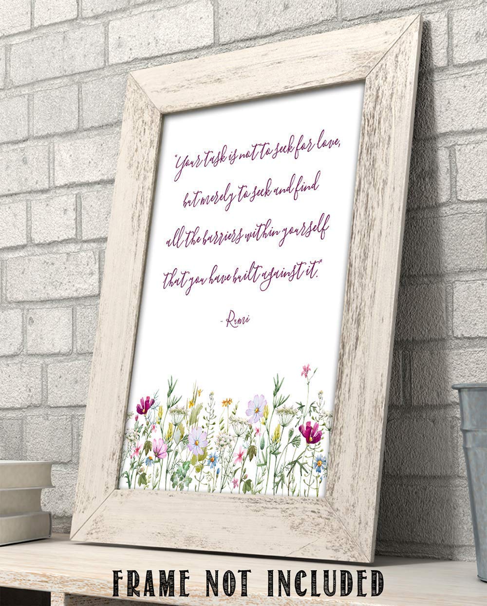 TJ Originals - Motivational Wall Art with Rumi Quotes for Home & Office Decor (11x14 Unframed)