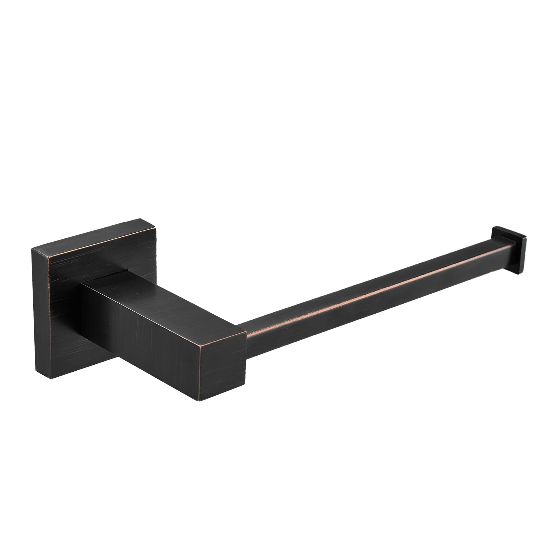 BigBig Home Bronze Toilet Paper Holder - Wall Mounted Bathroom Tissue Roll Holder with Oil Rubbed Black Finish - Square Design Bathroom Hardware Set - Perfect for Modern Homes, Apartments & Restrooms