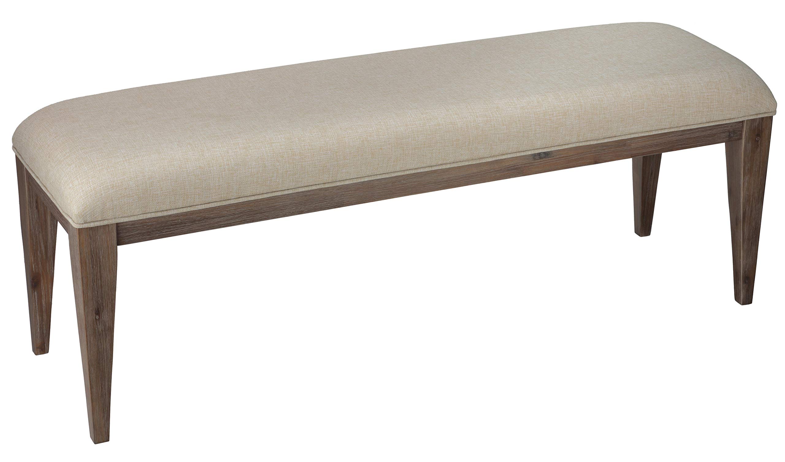 Cortesi Home Leno Bench with Neutral Linen Fabric - Modern Entryway & Living Room Seating - Perfect for Hallways, Bedrooms & Home Decor
