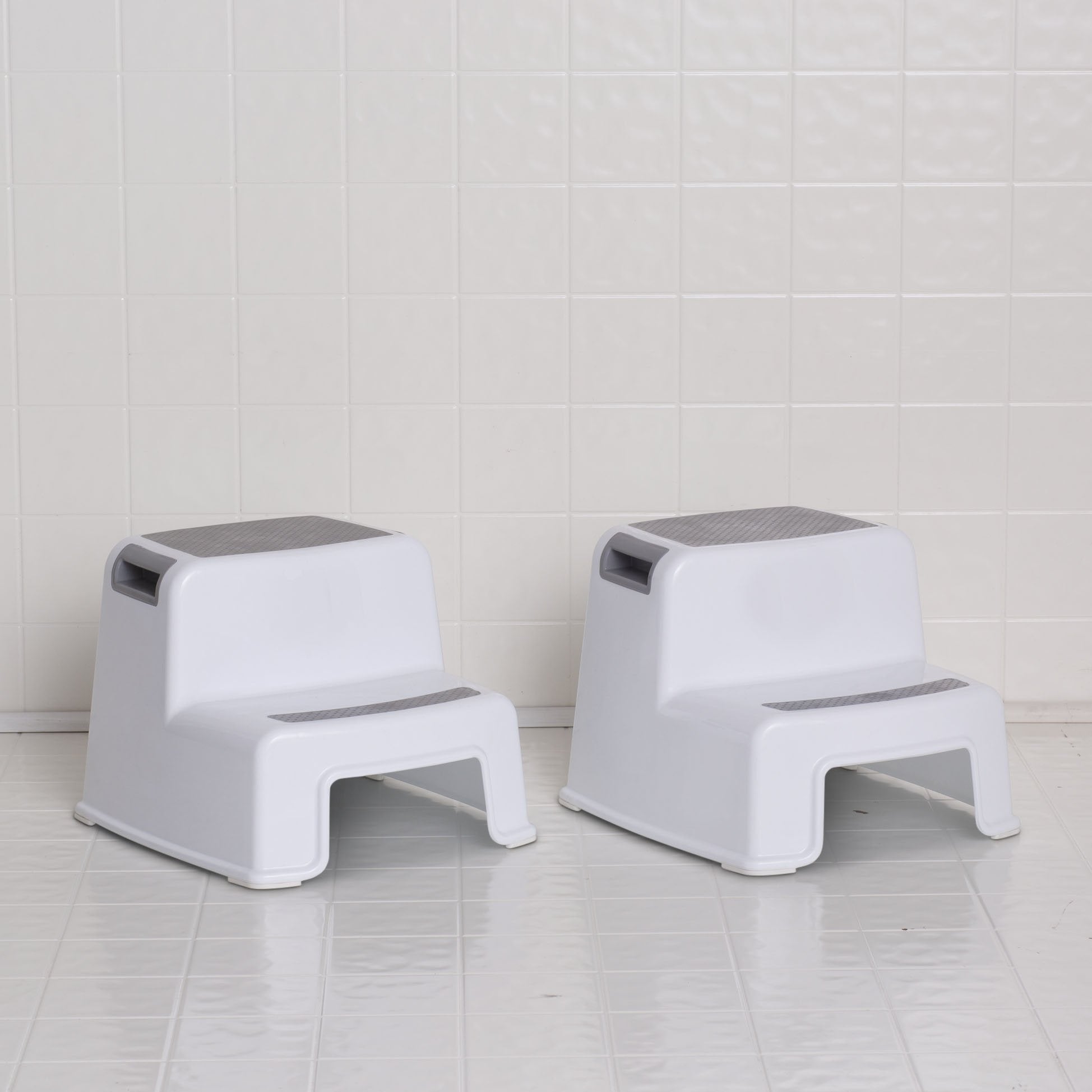 2-Pack Toddler Step Stool for Boys & Girls - Non-Slip Kids Bathroom Stool, Kitchen Helper Stool for Toddler Independence & Safety | Perfect for Bathroom, Kitchen & Playroom