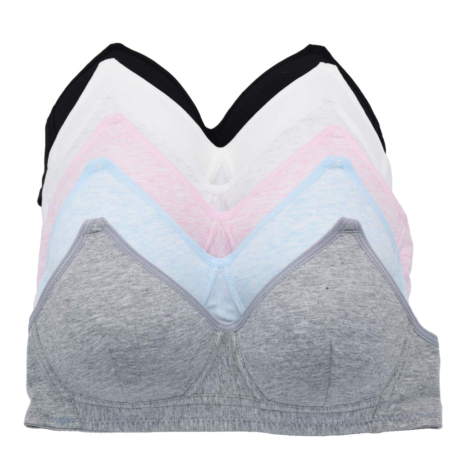 6 Pack Wireless Padded Starter Bras for Teen Girls - Comfortable Training Bras for Sports & Everyday Wear - Perfect for School, Yoga, and Active Lifestyles