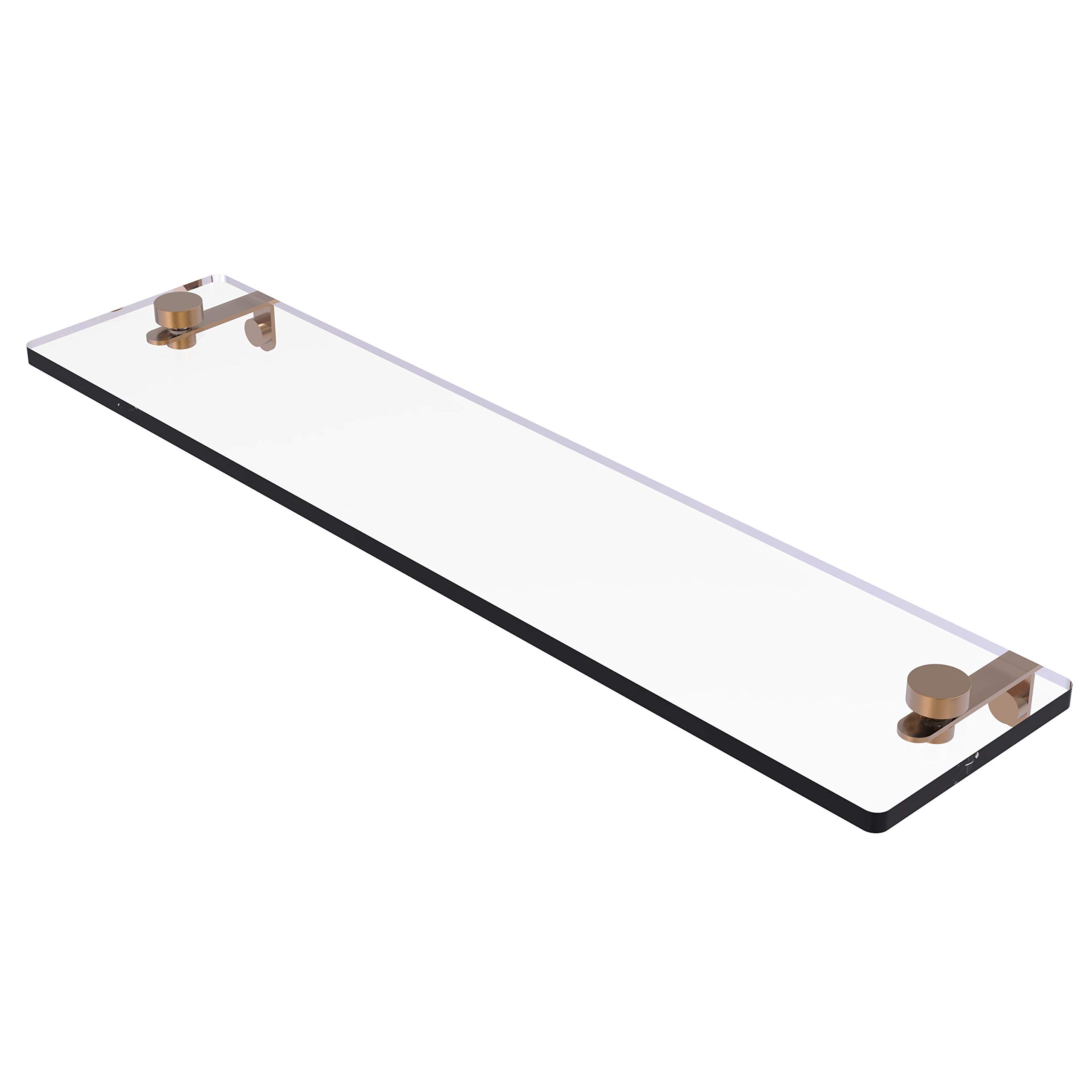 Allied Brass NS-1/22 22 Inch Bathroom Vanity Glass Shelf with Beveled Edges - Brushed Bronze Finish for Modern Home Decor | Perfect for Organizing Toiletries, Cosmetics & Bath Essentials