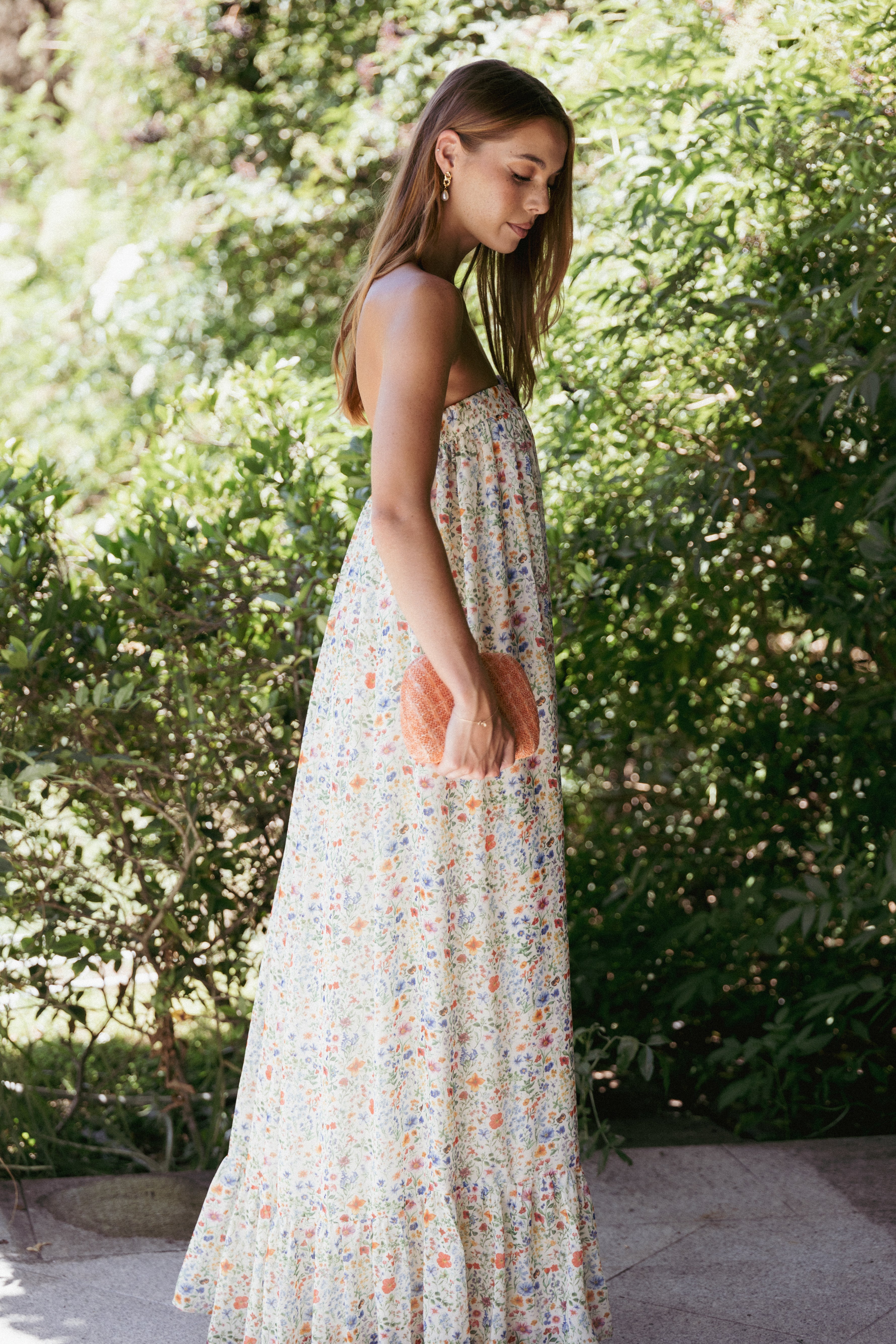 Colette Maxi Dress - Elegant Garden Floral Print Long Summer Dress for Women | Perfect for Beach Vacations, Weddings & Boho Outfits