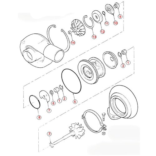 Mitsubishi TD04 TE04H Turbo Rebuild Kit with Superback Compressor Wheel - High Performance Turbocharger Replacement for Engine Repair & Upgrade - Perfect for Car Enthusiasts & DIY Mechanics