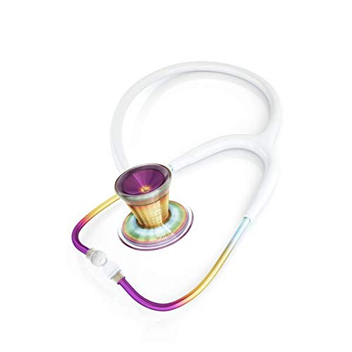 MDF Kaleidoscope ProCardial Cardiology Stethoscope - Lightweight Titanium Dual Head Stethoscope for Adults with White Tube & Kaleidoscope Chestpiece (MDF797TKL29) - Perfect for Medical Professionals, Nurses, and Students in Hospitals, Clinics, and Home Healthcare