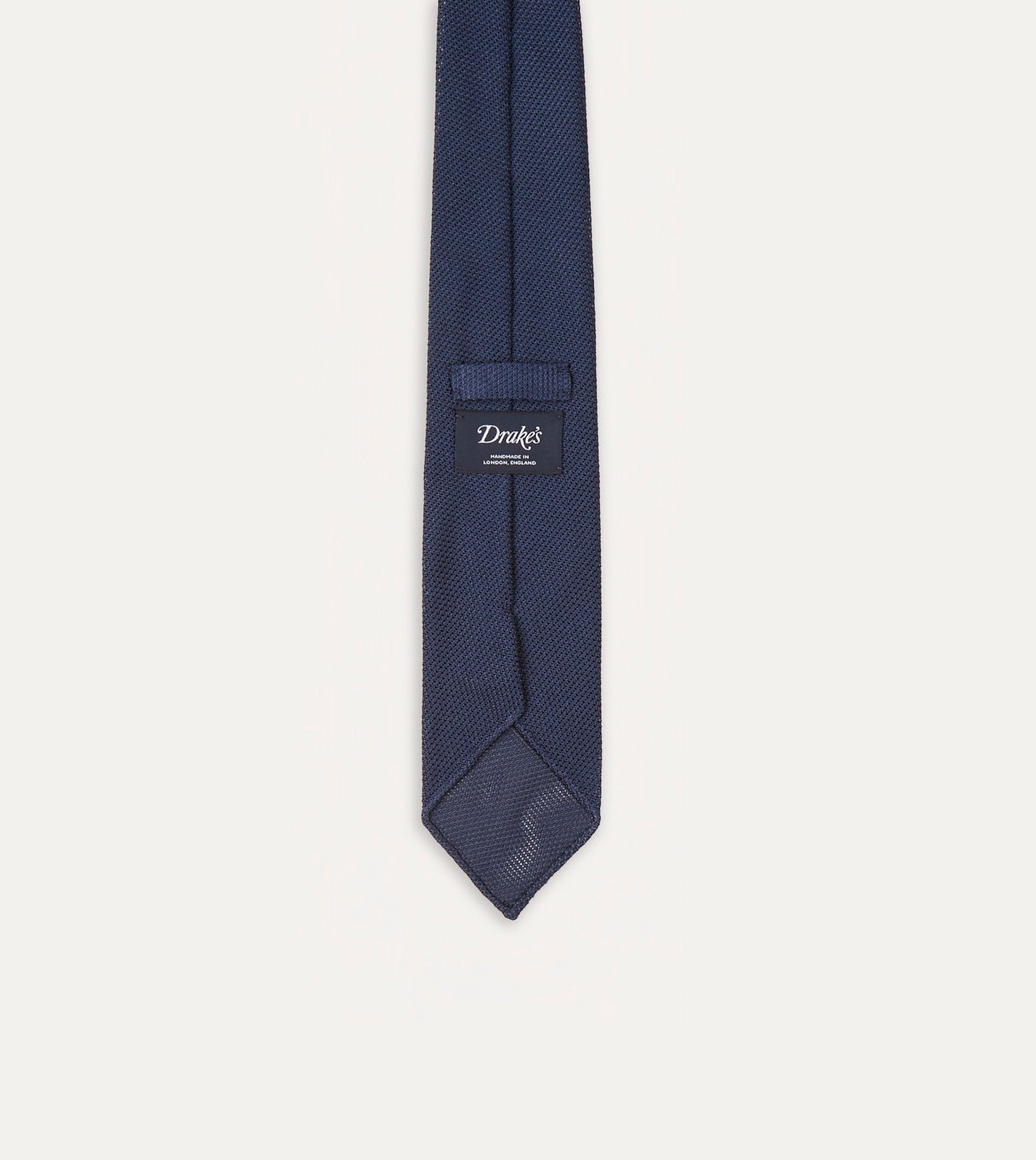 Premium Navy Blue Grenadine Silk Tie - Hand Rolled Fine Woven Necktie for Men | Perfect for Weddings, Business Meetings & Formal Occasions