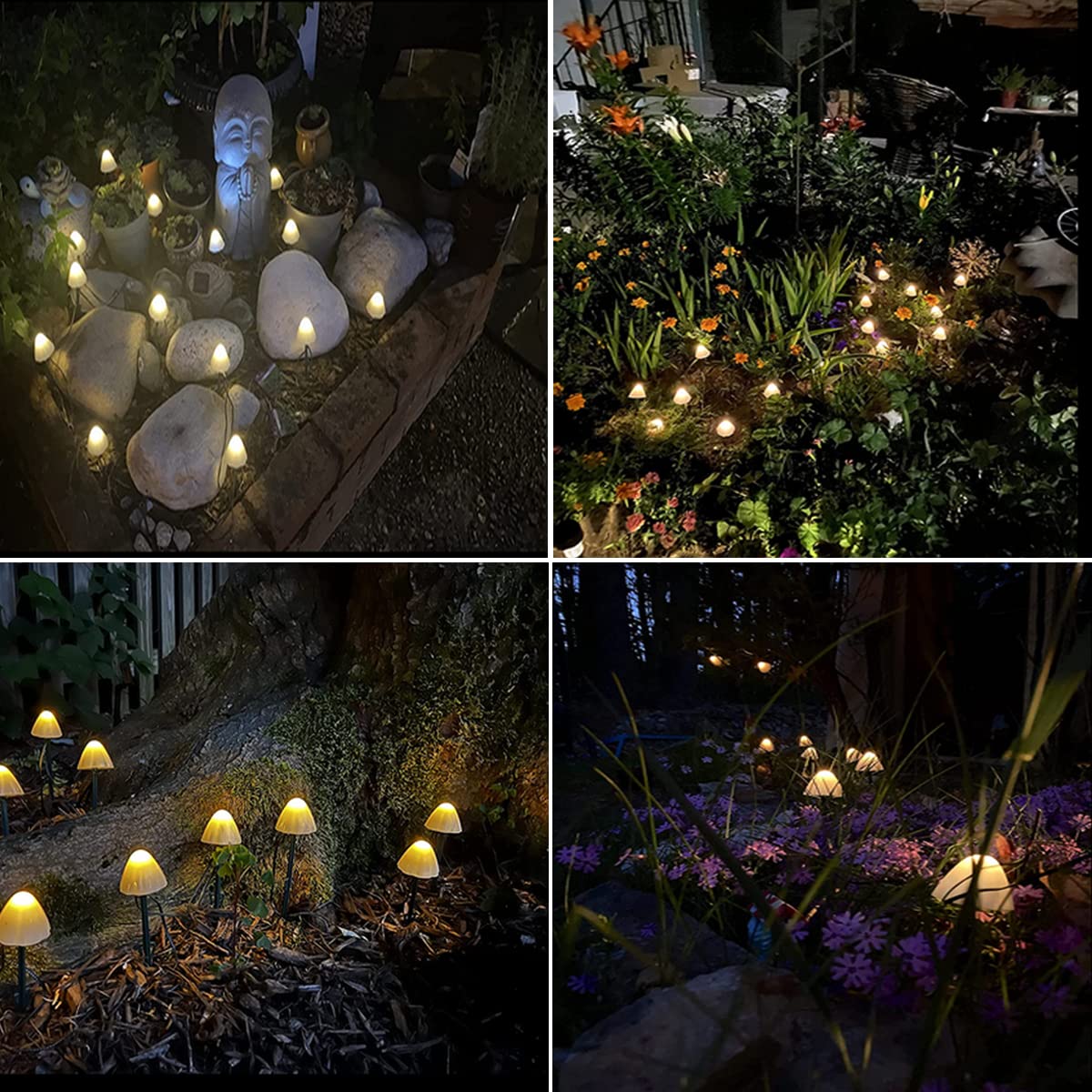 HULPPRE Solar Powered Mushroom Lights Outdoor Garden Decor - Waterproof LED Landscape Lighting for Yard, Pathway, Patio & Backyard Decorations | Perfect for Garden, Lawn, Walkway & Landscape Lighting at Night