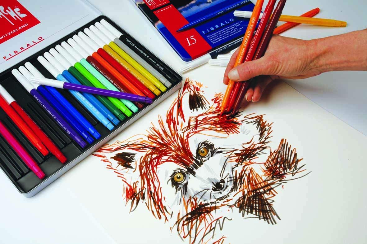 **Caran d'Ache Fibralo Markers Set of 15 - Premium Artist Markers for Drawing, Sketching & Illustration (185.315) - Ideal for Professionals & Hobbyists**