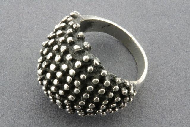 Oxidized Silver Beaded Signet Ring for Women - Vintage Boho Jewelry Gift for Her - Perfect for Everyday Wear & Special Occasions