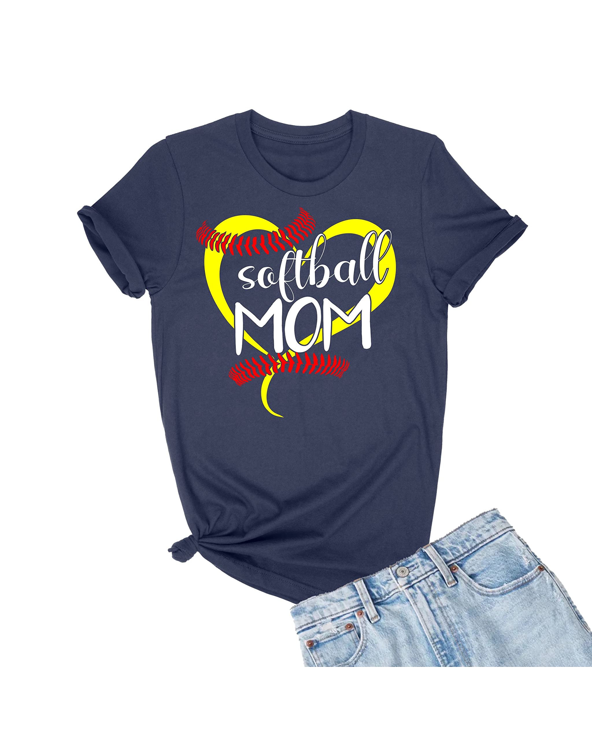Go All Out Adult Softball Mom T-Shirt - Funny Mother's Day Gift for Baseball Moms - Perfect for Games, Practice & Team Spirit