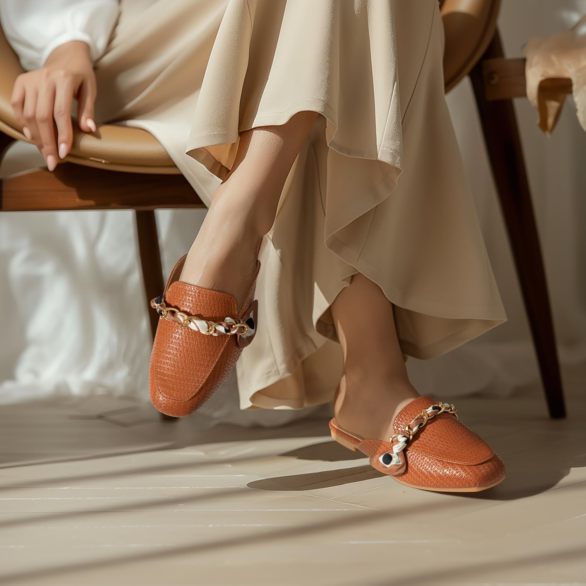 Women's Square Toe Backless Mules - Comfortable Flat Slides for Casual Wear, Office & Summer Outfits | Fashionable Slip-On Shoes for Women
