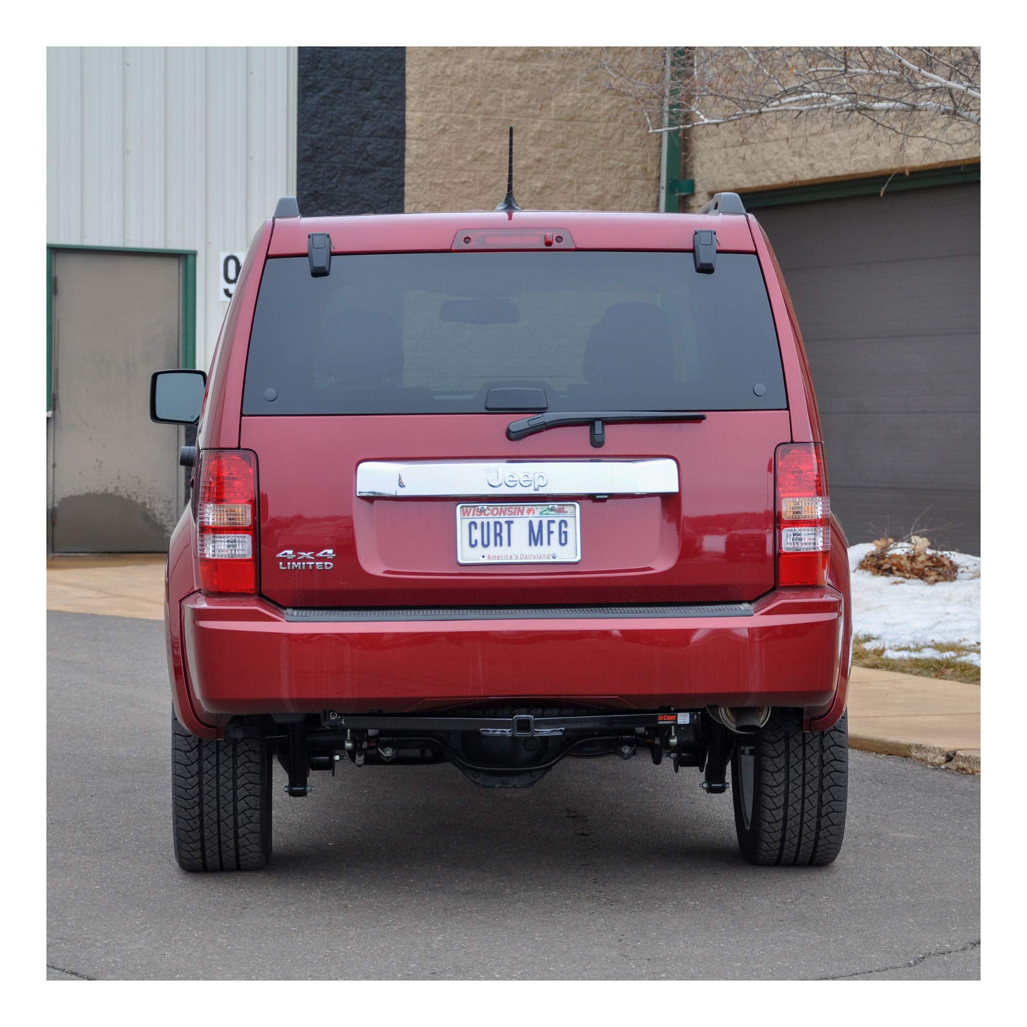 CURT 122453 Class 2 Trailer Hitch with Ball Mount - 1-1/4 Inch Receiver for Jeep Liberty - Heavy Duty Towing Accessory for Camping, Boating & Utility Trailers