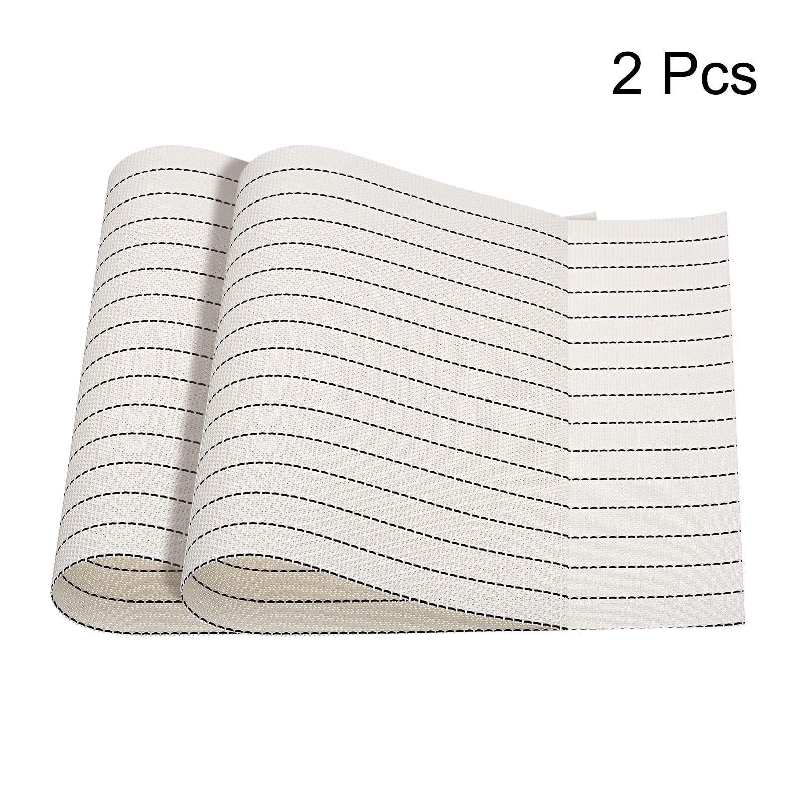 uxcell 2-Pack PVC Washable Woven Place Mats - 17.7x11.8 Inches White Table Mats for Dining, Kitchen & Home Decor | Durable & Easy to Clean