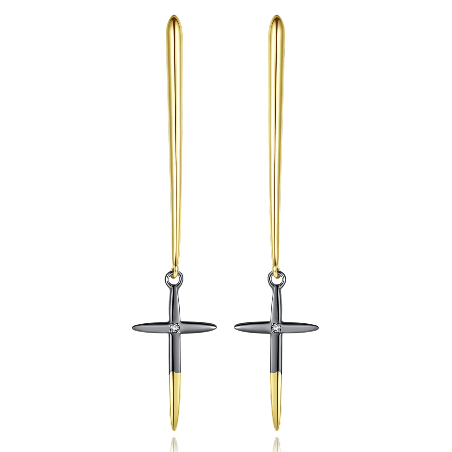 925 Sterling Silver Gold Plated Lightning & Raindrop Dangle Earrings - Elegant Women's Jewelry Gift for Birthday, Anniversary & Special Occasions | Perfect for Parties, Weddings & Everyday Wear
